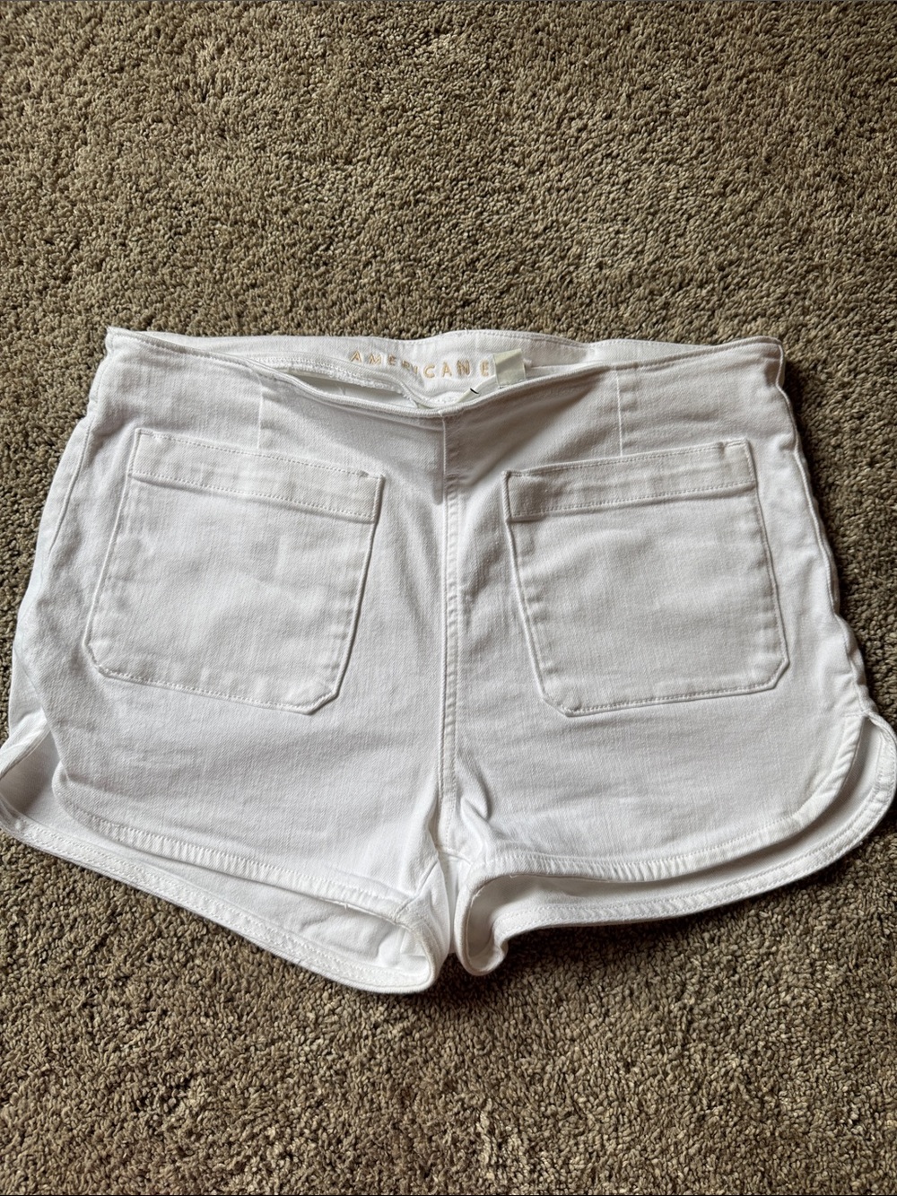 American Eagle Outfitters White Denim Shorts with Patch Pockets